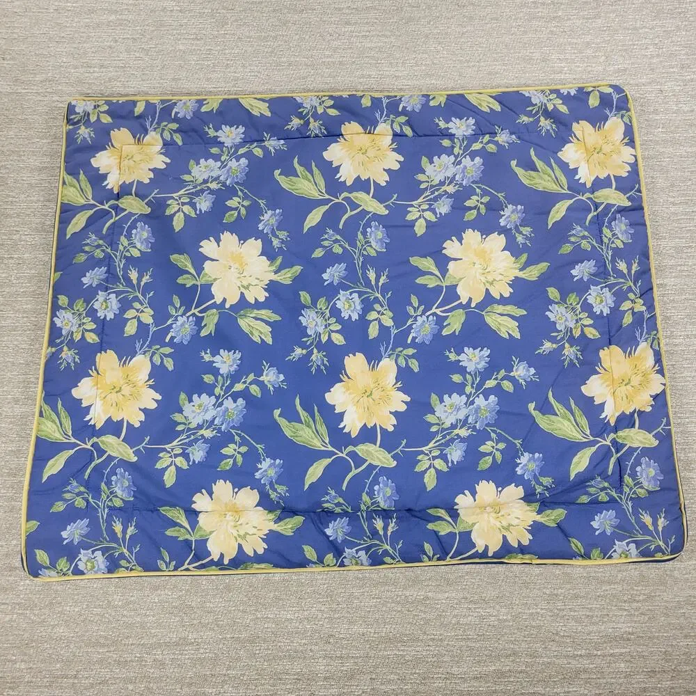 Laura Ashley Cassidy Pillow Shams Standard Blue Yellow Floral Pair Cottagecore